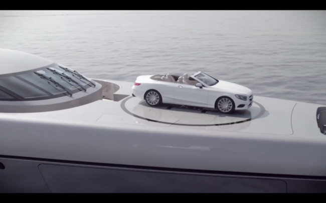 <mnp-mark>MercedesSilverfastyacht</mnp-mark> Mercedes Benz product presentation Silverfast yacht presentation Merceded S-Class Convertiblemovie shot